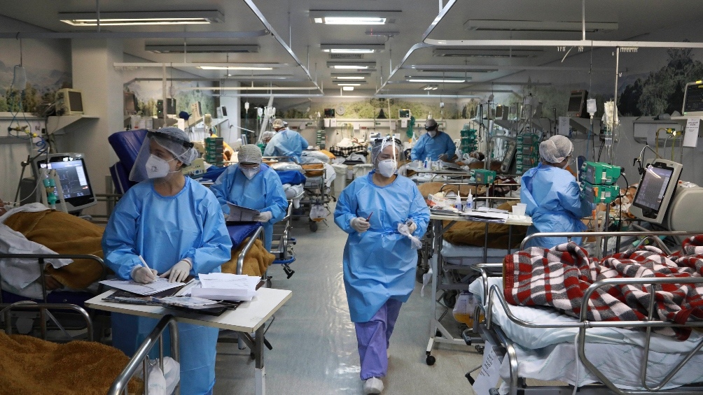 Imagen de un hospital de contingencia en Brasil. Foto: Télam