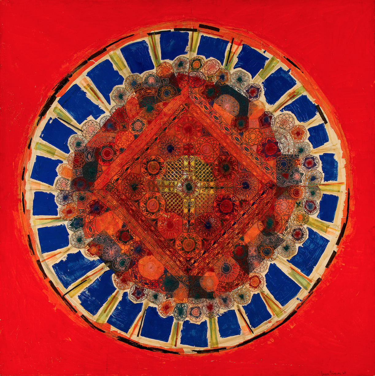 Laura Márquez, Ñandutí de la Victoria, 1965, técnica mixta, 149.9 cm x 149.9 cm. Cortesía