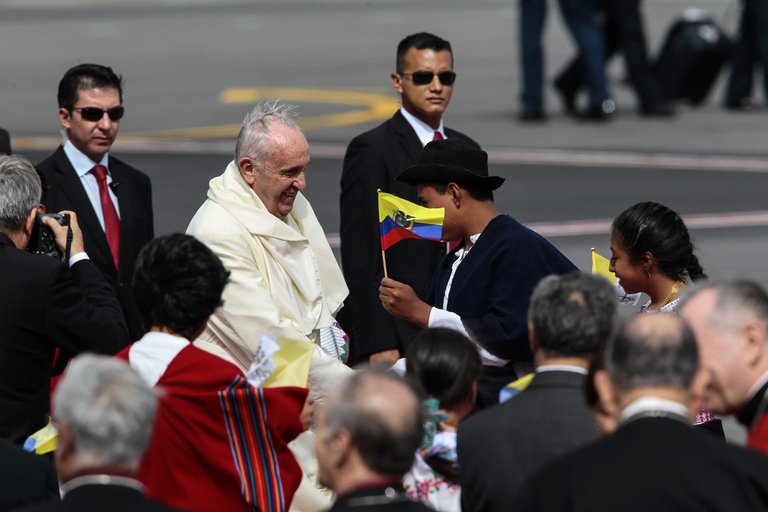 En julio del 2015 Francisco llegaba a Quito, Ecuador. Foto: Infobae.