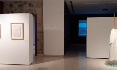 "Palabra expandida". Obras de Laura González, Osvaldo Salerno, Joaquín Sánchez (detrás), Macarena Nieves Cáceres