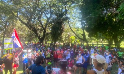 Hoy corredores realizaron una marcha pacífica en el Jardín Botánico. Foto: El Nacional