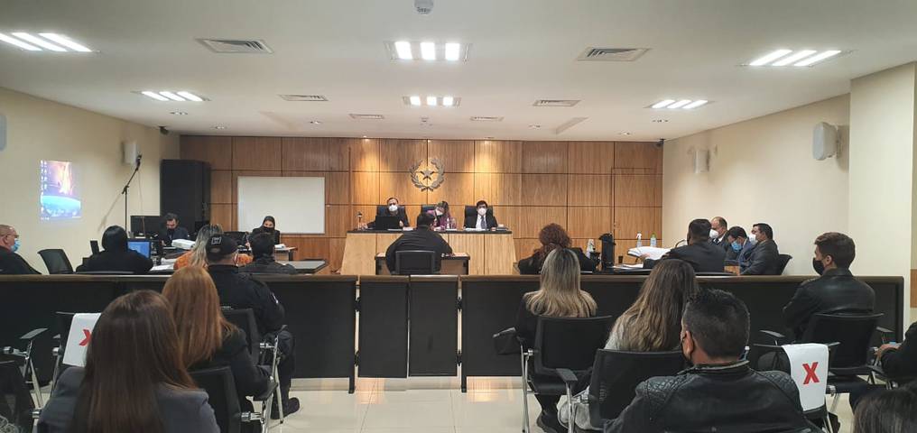 El Tribunal de Sentencia está integrado por los magistrados Flavia Recalde, Emilia Santos y Milciades Ovelar. Foto: Gentileza.