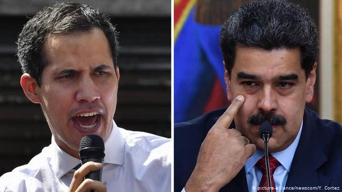 Juan Guaidó, el líder opositor y el dictador Nicolás Maduro. Foto: DW.