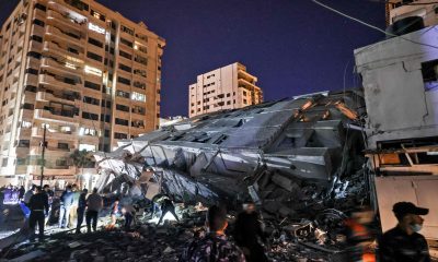 Un edificio derrumbado tras un ataque israelí en Gaza, este martes. Foto: El País.