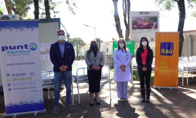 Entrega de camas en el Hospital Nacional de Itauguá. Foto: Gentileza.