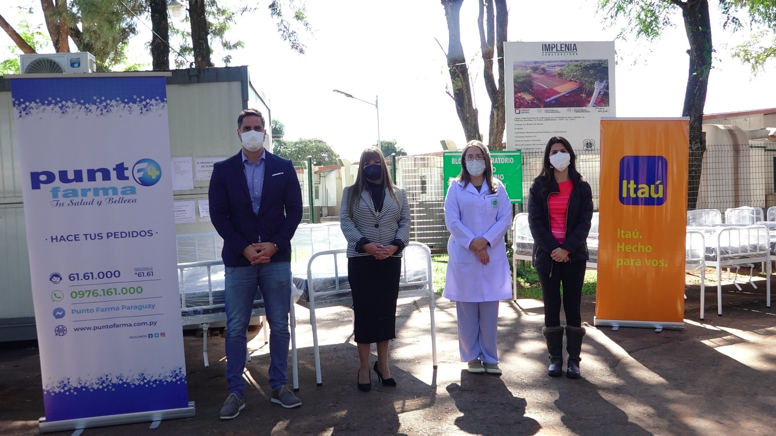 Entrega de camas en el Hospital Nacional de Itauguá. Foto: Gentileza.