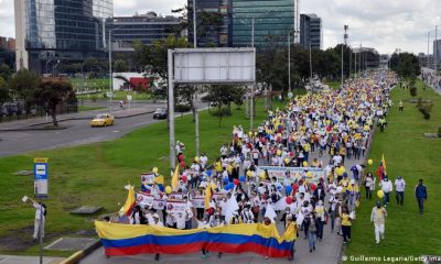 Manifestantes en las calles de Bogotá. Foto: Gentileza.