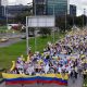 Manifestantes en las calles de Bogotá. Foto: Gentileza.