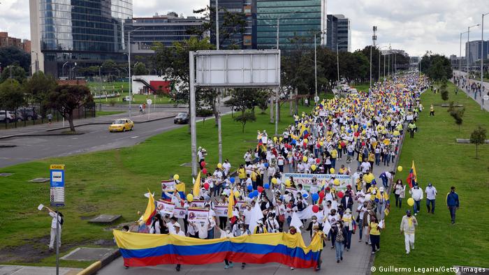 Manifestantes en las calles de Bogotá. Foto: Gentileza.