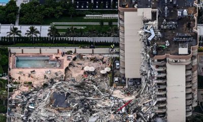 Escena dantesca en la zona del derrumbe del edificio en Miami. Foto: Agencias.