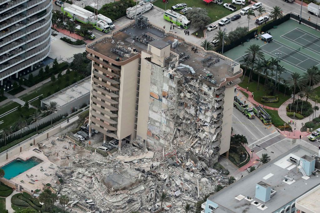 Edificio derrumbado en Miami.