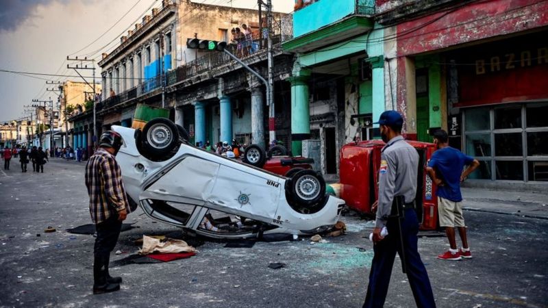 Cuba vivió este domingo las mas grandes protestas en más de medio siglo. Foto: Getty.