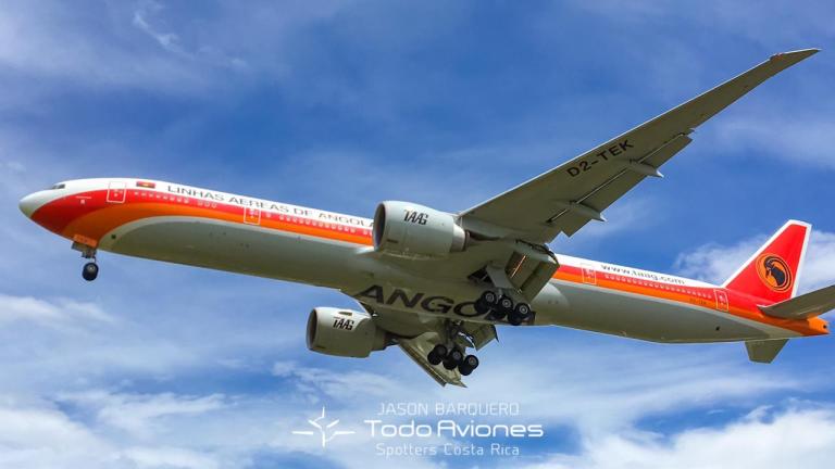 El avión TAAG DT 7683 aterrizó en Costa Rica. (Foto todoaviones.net)