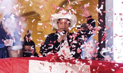 Castillo, del partido de izquierda Perú Libre, jurará ante la nueva presidenta del Congreso, la dirigente de centroderecha Maricarmen Alva. Foto: Agencia Andina