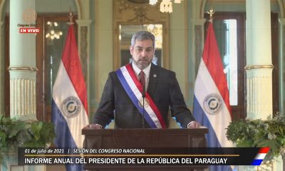 El presidente presenta su tercer informe de gestión ante el Congreso. Foto: Captura de pantalla.