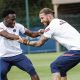 Sergio Ramos, durante el entrenamiento del PSG de este lunes.@PSG_inside