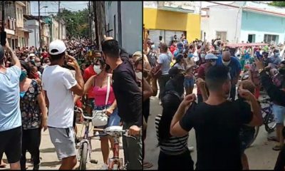 Protestas en calles cubanas. Foto: Redes