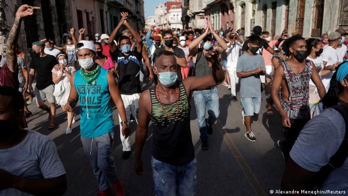 Protestas en Cuba. Foto: DW.