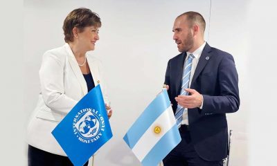 El ministro de Economía y la titular del FMI, Kiristalina Georgieva. Foto: Télam.Martín Guzmán y