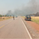 La Patrulla Caminera reportó un incendio de gran magnitud en el kilómetro 230 de la Ruta PY05. (Gentileza)