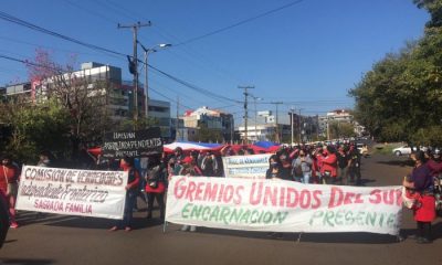 Manifestación en Encarnación. (Foto Rocío Gómez).