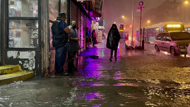 El Servicio Meteorológico Nacional de Estados Unidos afirmó que registró 3,15 pulgadas (8 cm) de lluvia en el Central Park de Nueva York en solo una hora. Foto: Getty.