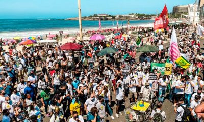 Las movilizaciones para reclamar la salida del presidente brasileño fueron convocadas por el Movimento Brasil Livre y Vem Pra Rua. Foto: Télam.