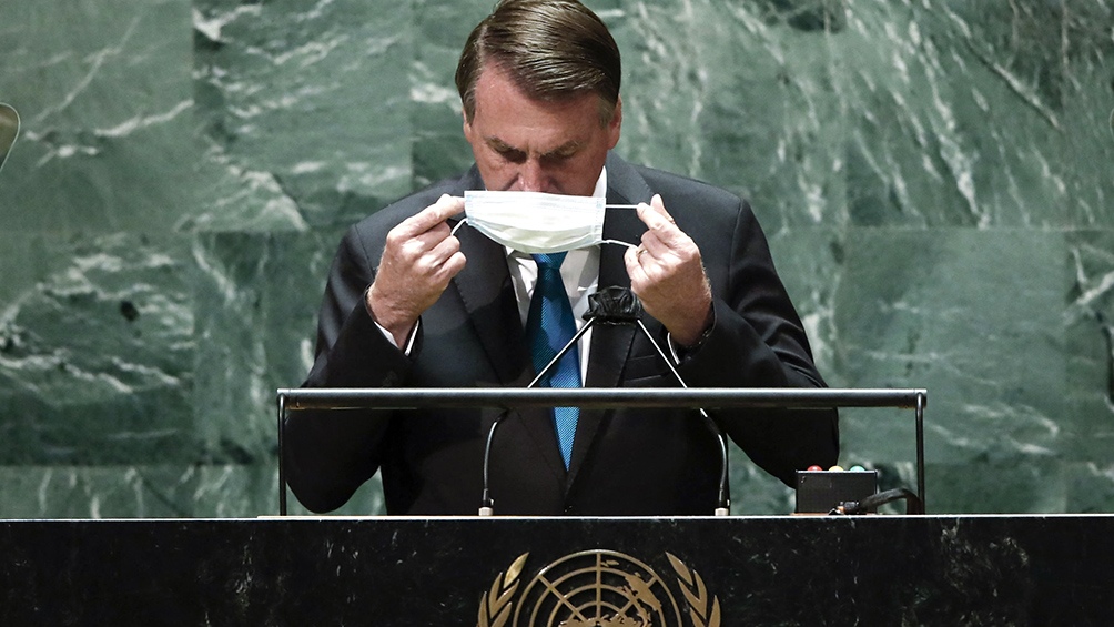 Jair Bolsonario ante la Asamblea de la ONU. Foto: Agencias.