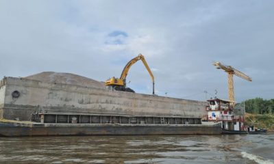 Obras de dragado en el Río Paraguay. Foto MOPC.