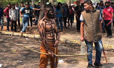 Una de las manifestaciones de indígenas el año pasado frente al Congreso. (Gentileza).