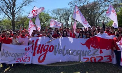 La hinchada de Hugo Velázquez se hizo presente en el festejo de aniversario de la ANR. (Gentileza)