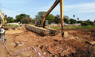 Trabajos de refulado en obras de la Costanera Sur. Foto: Gentieza.