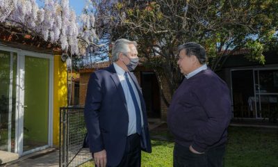 Alberto Fernández se reunió con el intendente de José C. Paz, Mario Ishii. Foto: Infobae.