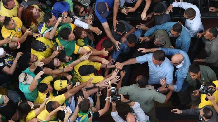 Bolsonaro en la multitudinaria marcha por la avenida Paulista. Foto: Milenio.