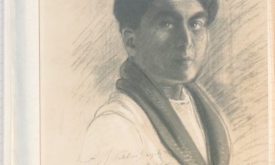 Juan Natalicio González. Retrato a lápiz de Jaime Bestard, 1923. Imagen de álbum personal de JNG. Acervo Universidad de Kansas / ANA