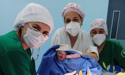 Primera bebé de la pandemia en IPS de Benjamín Aceval. (Foto Gentileza).