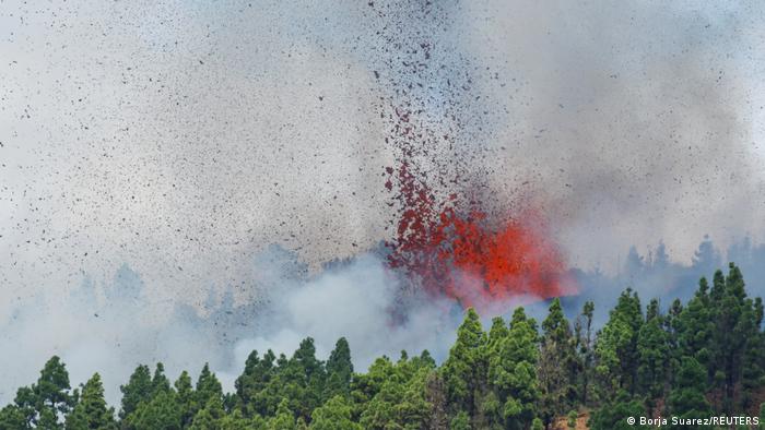 Volcán Cumbre Vieja, ubicado en la isla española de La Palma. Foto: DW.