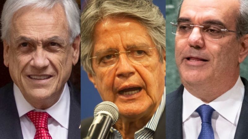 Sebastián Piñera de Chile; Guillermo Lasso de Ecuador; y Luis Abinader de República Dominicana, son los presidentes latinoamericanos que aparecen en los Pandora Papers. Foto: Getty.