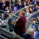 Angela Merkel, canciller saliente de Alemania, en la tribuna del Bundestag, en sesión constituyente. Foto: Picture Aliance.