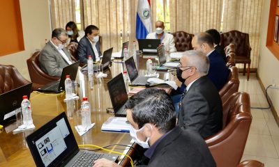 El Dr. Saldivar se reúne con los integrantes de la Mesa Directiva de la Cámara de Senadores sobre la situación presupuestaria de la institución. (Foto radio Ñandutí)