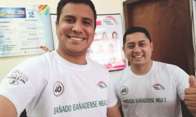 Luis Narvaja (derecha) y el candidato a concejal Héctor Marín. (Foto Facebook).