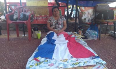 La mujer que decidió iniciar una huelga de hambre. (Foto Sergio Zepol, La Unión)