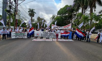 Momento de la manifestación. (Foto Sinamed)