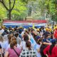 Docentes en manifestación. (Radio Ñanduti).