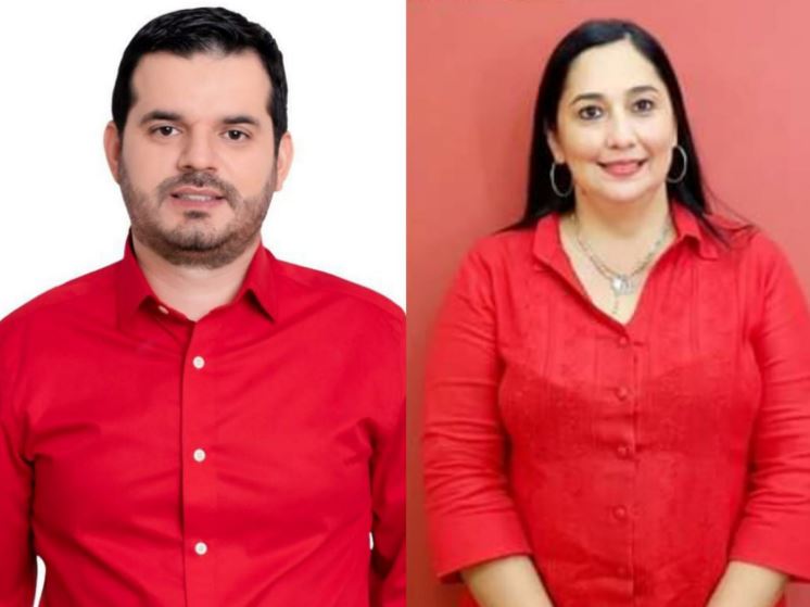 El candidato de Santa Elena, Miguel Olmedo y la candidata de La Paz, Blanca Chávez.