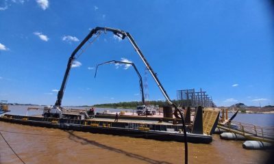 Obra del puente Héroes del Chaco. Foto: MOPC.