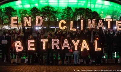 Protesta de ambientalistas en Glasgow. Foto. Picture Aliance.