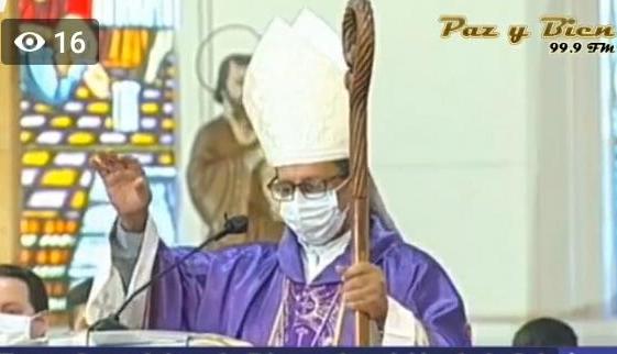 Monseñor Pedro Cuella, en Caacupé. (Captura de video).