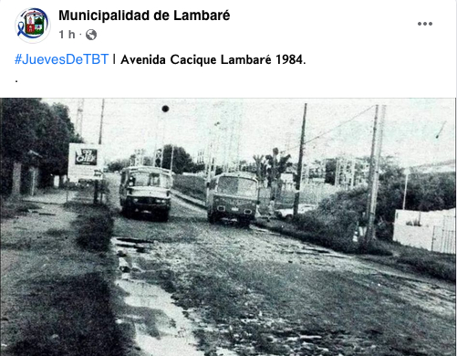 El TBT que compartió la Municipalidad de Lambaré desde su cuenta de redes sociales. (Foto Gentileza)