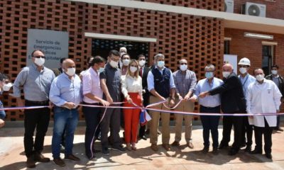 Durante la inauguración de obras en San Pedro. (Foto Gentileza).